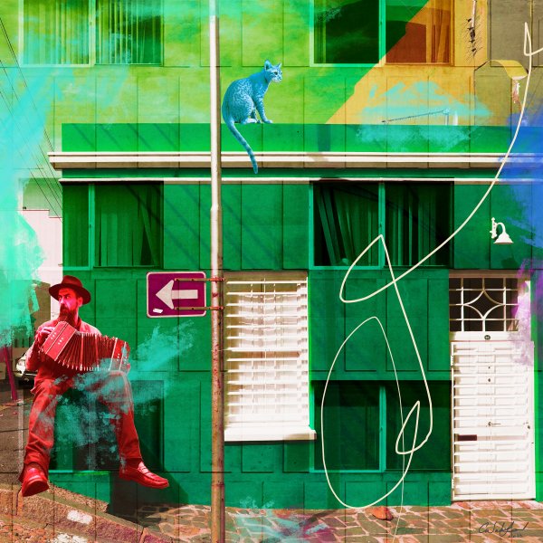 Carmen Wakeford - Street Curb Musician and the Blue Cat